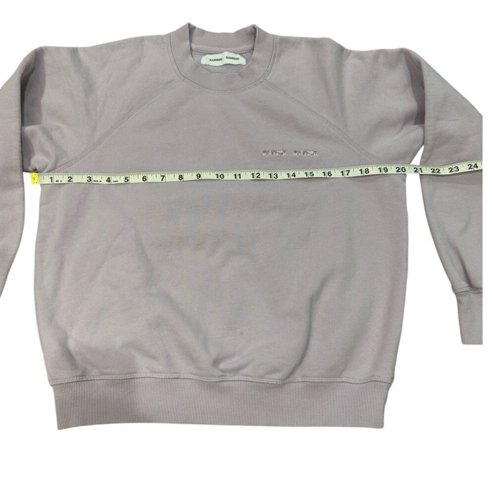 Samsoe Samsoe Gitta Crewneck Sweatshirt Orchid Peel Embroidered Logo Size Small - Picture 6 of 7